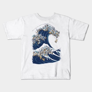 The Great wave of Cat Kids T-Shirt